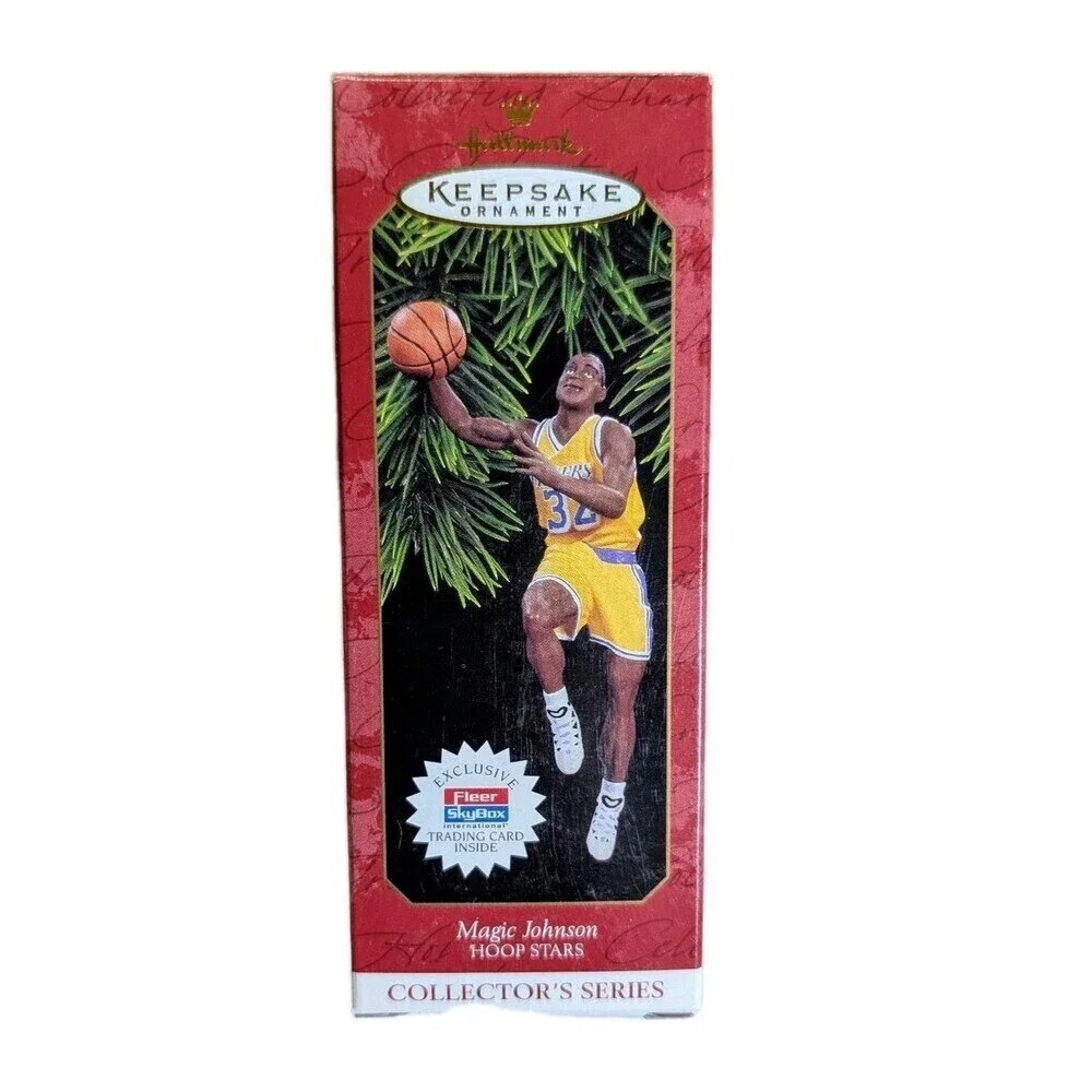 Magic Johnson Hoop Stars (1997) Hallmark Keepsake Ornament And Trading Card New!